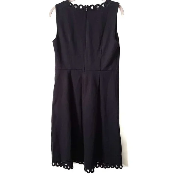 Talbots Fit & Flare Dress Embroidered Sz 6 Black Sleeveless Zip Dressy NWT $149 - Picture 3 of 9